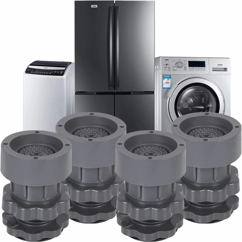Adjustable Anti-Vibration Pads (Pack of 4) – Shockproof & Noise-Reducing Stand for Washing Machines, Refrigerators & More