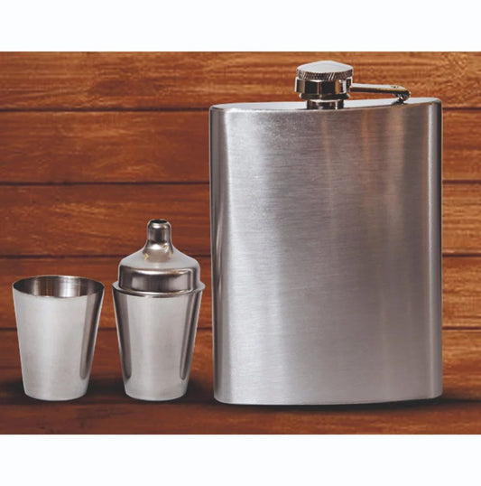 Elegant Stainless Steel Hip Flask Gift Set – Premium 4-Piece Bar Companion