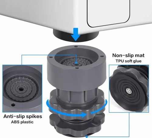 Adjustable Anti-Vibration Pads (Pack of 4) – Shockproof & Noise-Reducing Stand for Washing Machines, Refrigerators & More