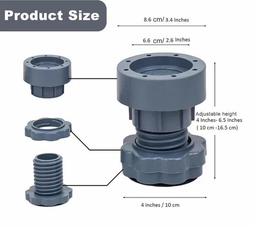 Adjustable Anti-Vibration Pads (Pack of 4) – Shockproof & Noise-Reducing Stand for Washing Machines, Refrigerators & More
