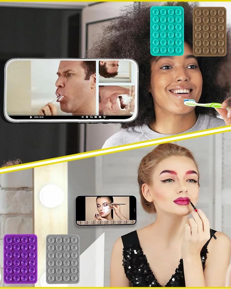 Hands-Free Suction Phone Pad – Stick. Watch. Create - Pack of 2